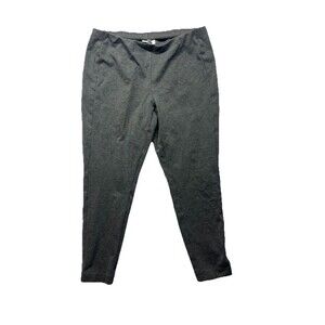J. Jill Gray Ponte Knit Slim Leg Pull On Pants Womens Stretch Size Large Petite